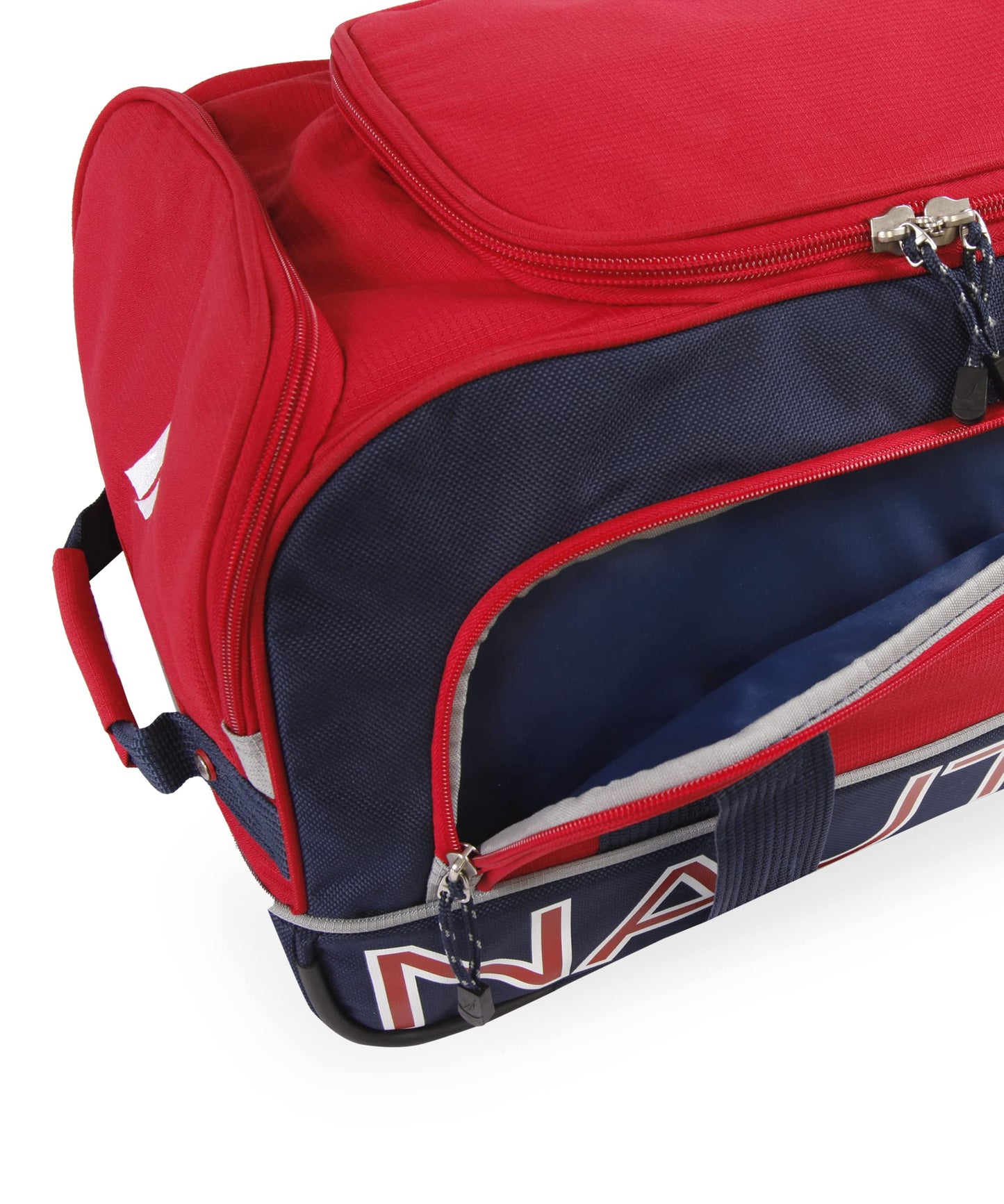 NAUTICA 22" Rolling Duffel Bag - Red/Navy
