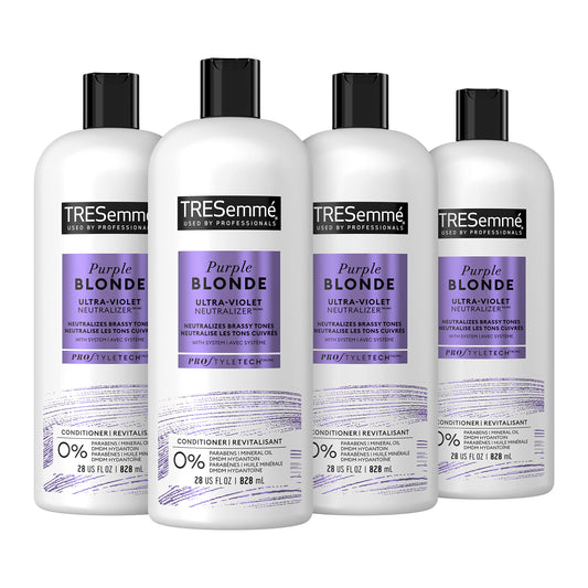 TRESemmé Purple Blonde Conditioner 4 Count for Blonde & Silver Hair Formulated with Ultra-Violet Neutralizer Technology 28oz