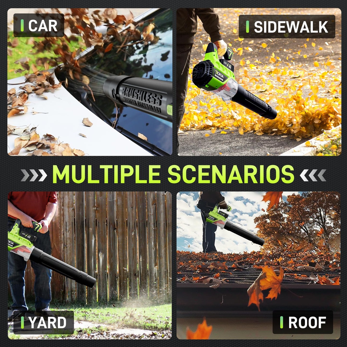 Aokia Cordless Leaf Blower with 2 Batteries
