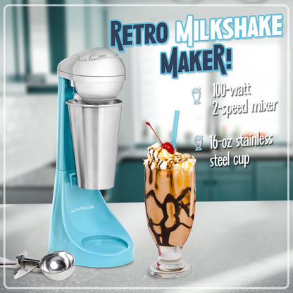 Nostalgia Electric Milkshake Maker with Mixing Cup