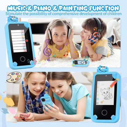 Kids Smart Phone Toy with Touchscreen & Dual Lens