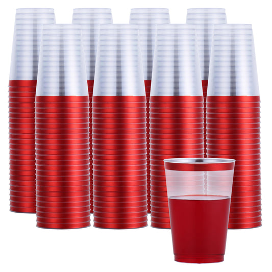 12 oz Red Plastic Cups - 200 Pack