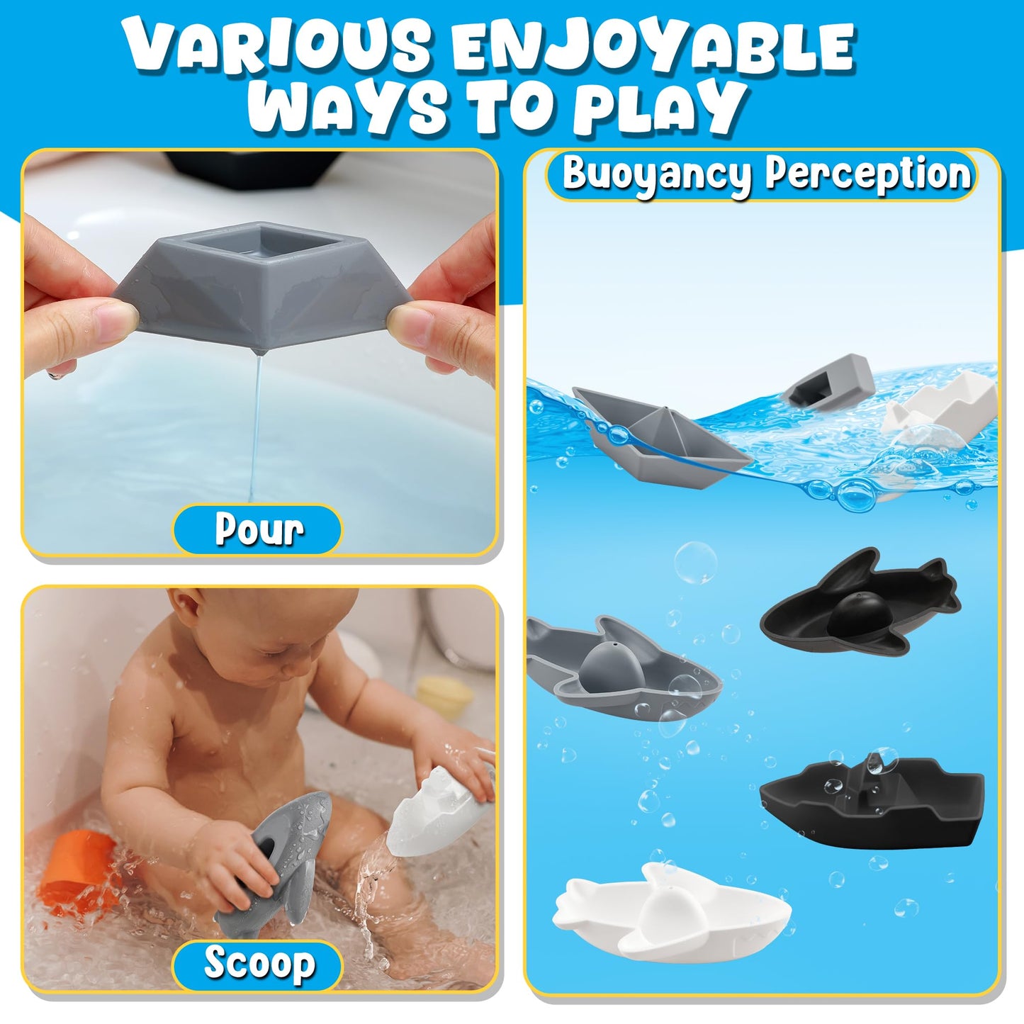 Floating Bath Toys for Toddlers 3 Pack