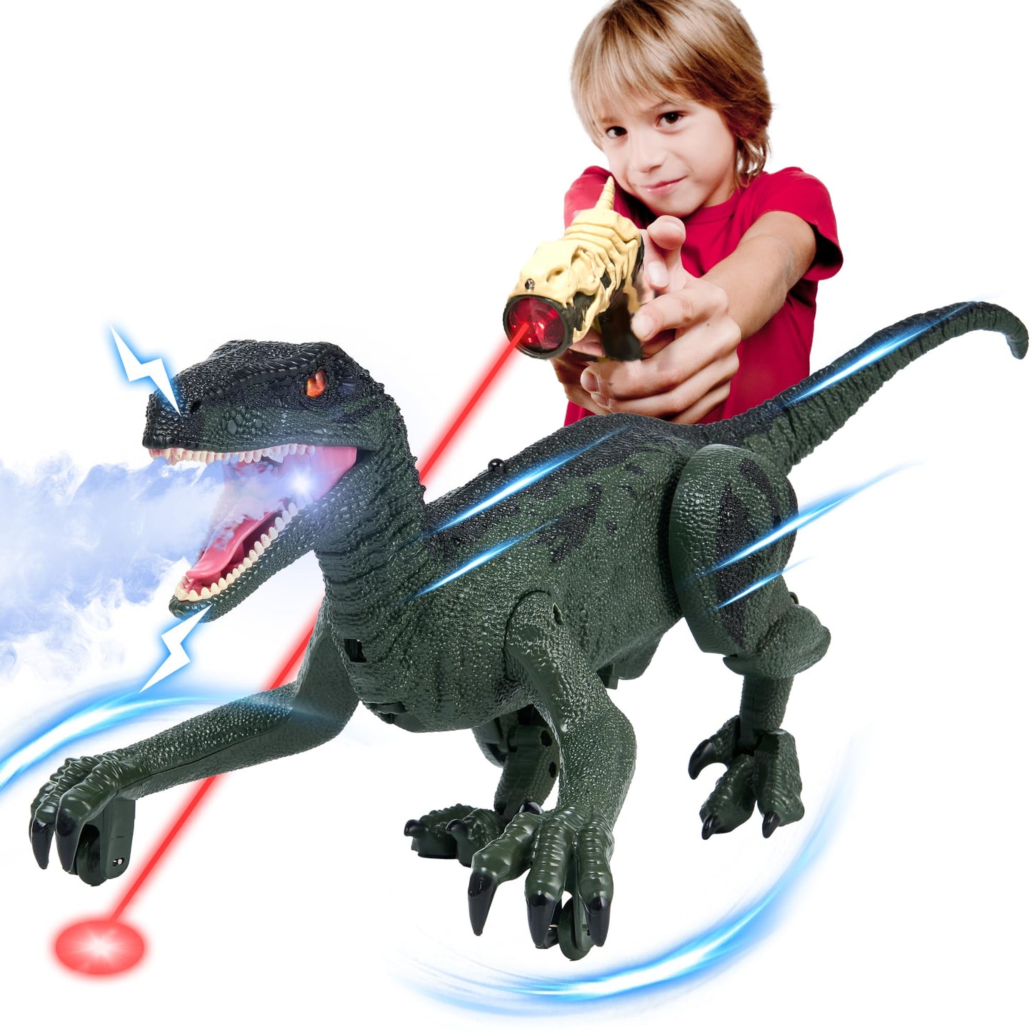 Remote Control Chasing Velociraptor Dinosaur Toy