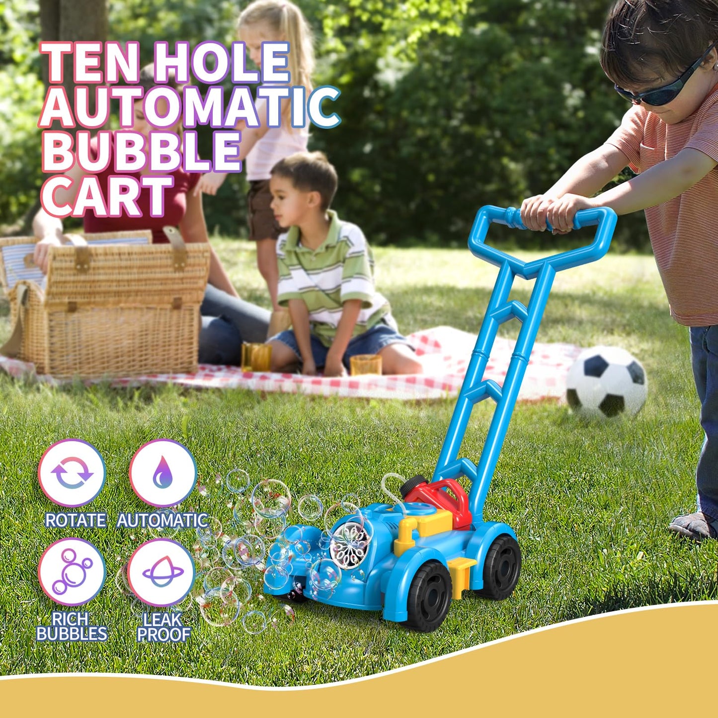 Bubble Lawn Mower Toy for Toddlers