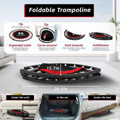 Foldable Mini Trampoline for Indoor Fitness