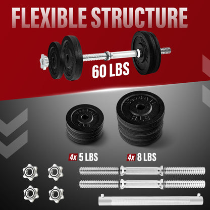 Yes4All 60lbs Adjustable Dumbbell with Connector