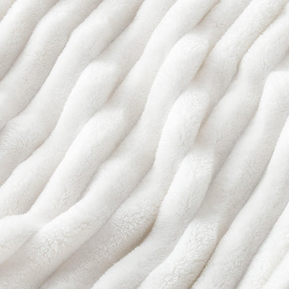 Bedsure Cozy White Throw Blanket for Couch