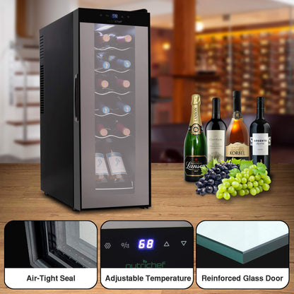 12-Bottle NutriChef Mini Wine Fridge Chiller