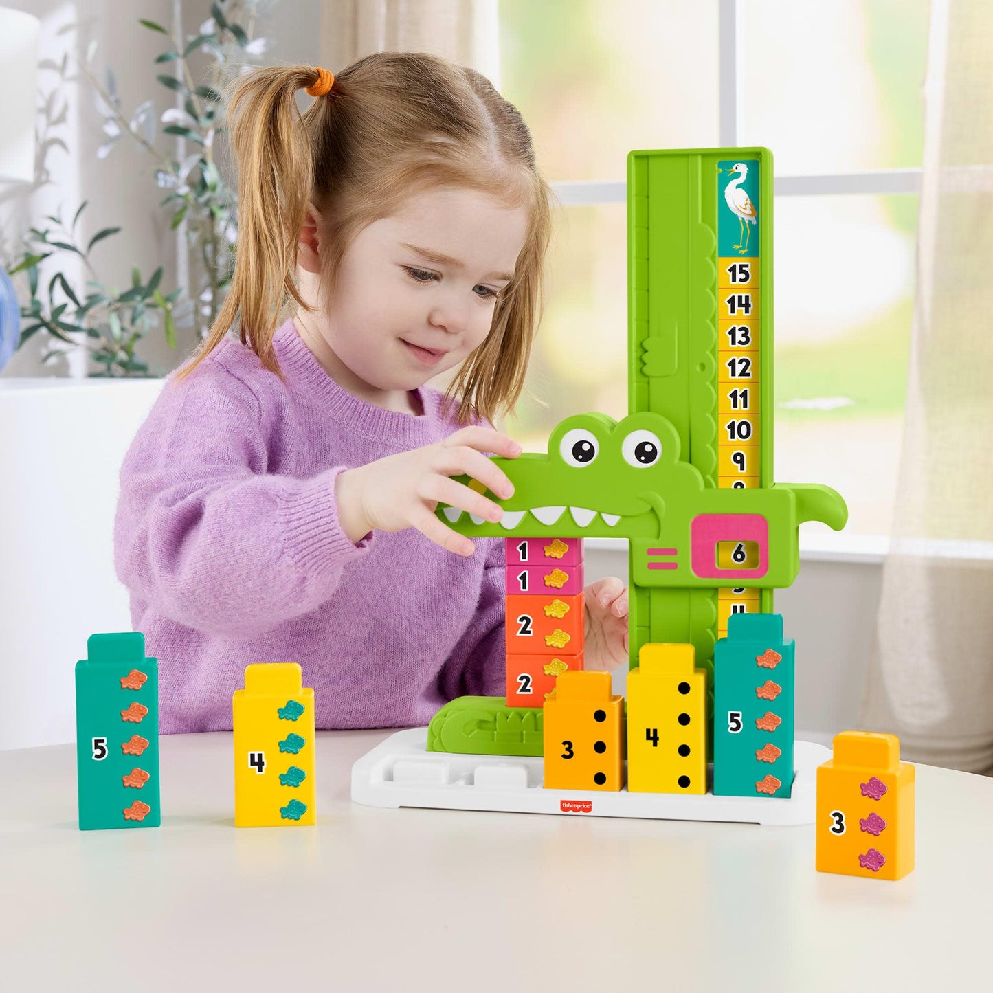 Fisher-Price Counting Alligator Stacking Blocks Toy