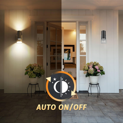 fesnne Night Light, Night Lights Plug into Wall with Dusk to Dawn Sensor, 0-100LM Adjustable Brightness, Warm White 3000K, Shine Up and Down Dimmable Night Light for Hallway Bedroom Bathroom 2 Pack
