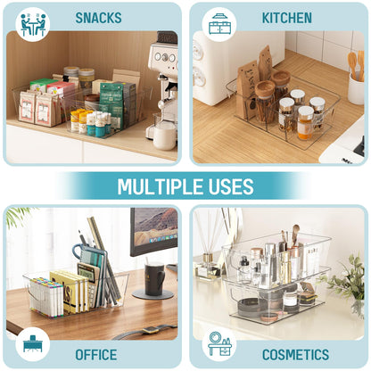 SPACEKEEPER Clear Storage Organizer Bins 6 Pack