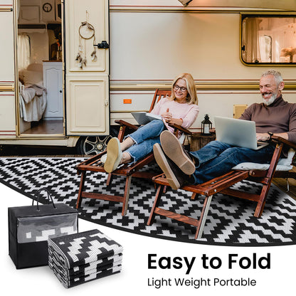 Smiry Waterproof Reversible Outdoor Rug 5x8 ft