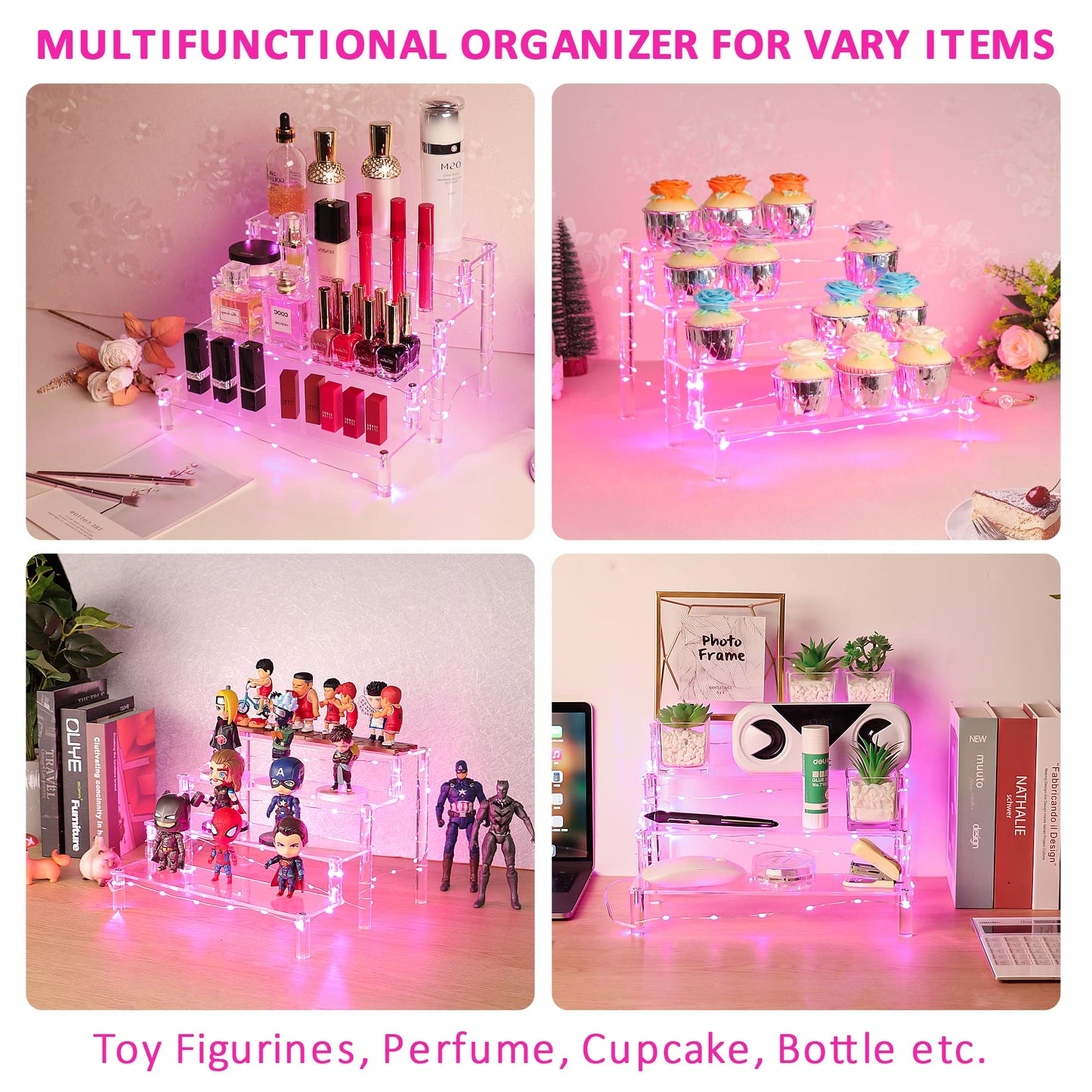 4-Tier Acrylic Display Shelf for Cakes and More