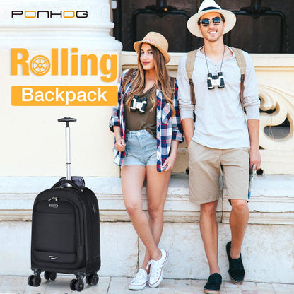 Rolling Backpack with 4 Spinner Wheels