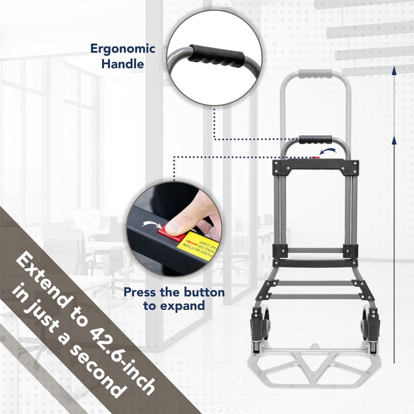 250 LB Aluminum Folding Hand Truck Trolley Dolly