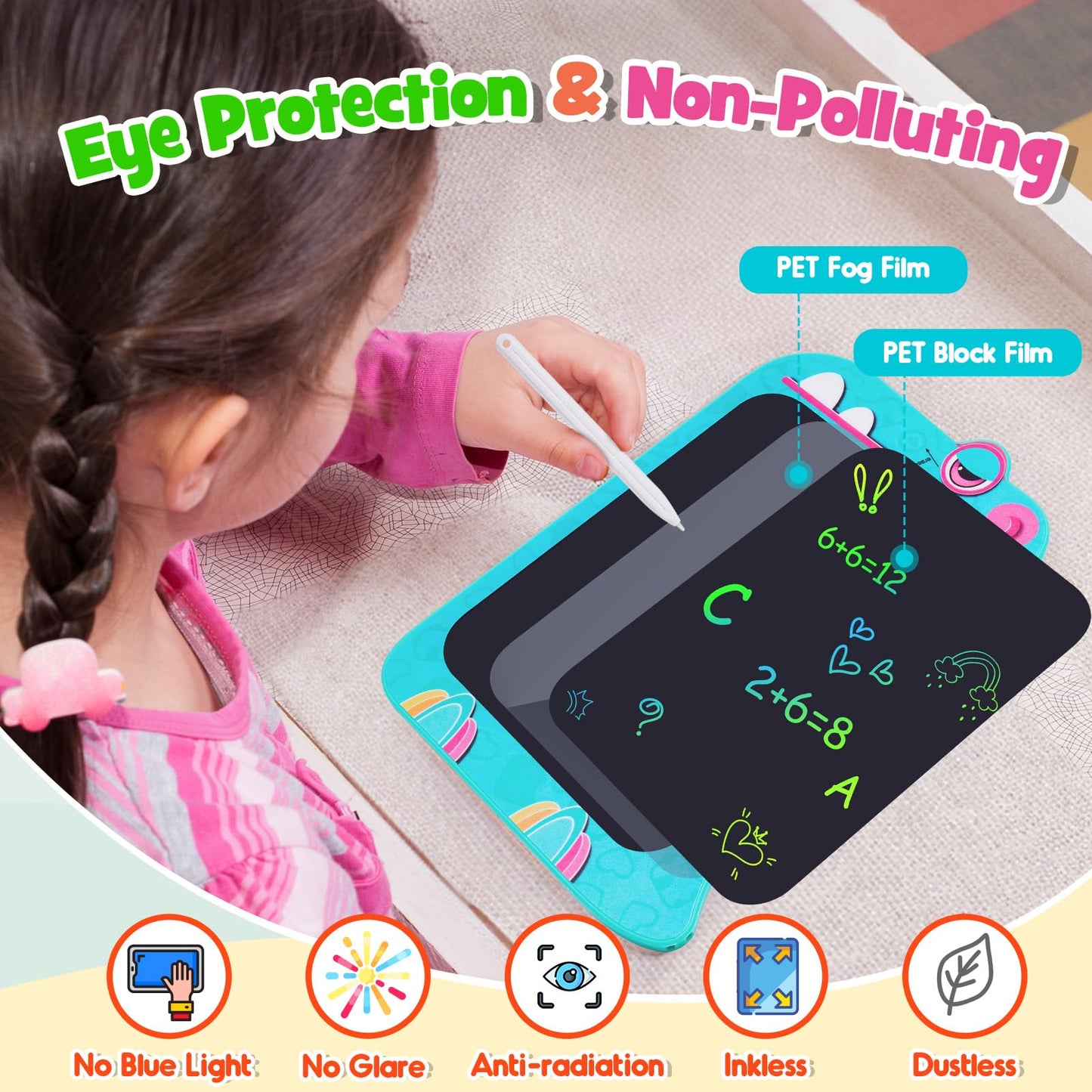 2 Pack Dinosaur LCD Writing Tablet for Kids