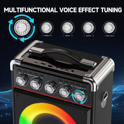 Karaoke Machine with 2 Microphones by HWWR