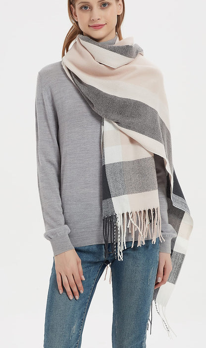 Wander Agio Womens Plaid Winter Shawl Scarf