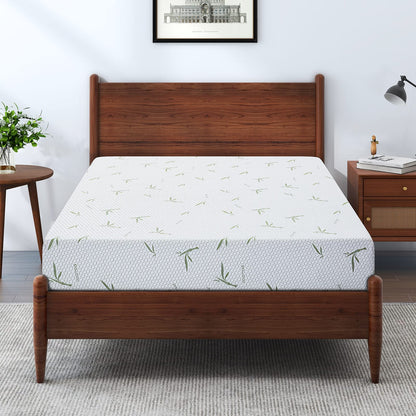 IULULU Twin Mattress, 10 Inch Memory Foam Mattress in a Box, Green Tea Gel Infused Mattresses with Breathable Bamboo Cover for Cool Sleep, Medium Supportive, CertiPUR-US Certified