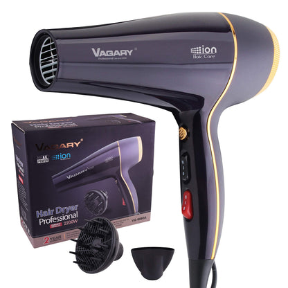 VAGARY 2200W Ionic Hair Dryer with Diffuser