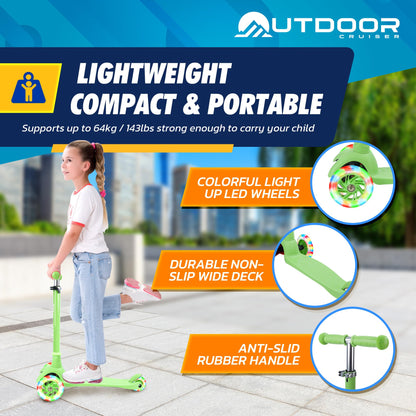 Outdoor Cruiser Kids 3-Wheel Scooter with Lights