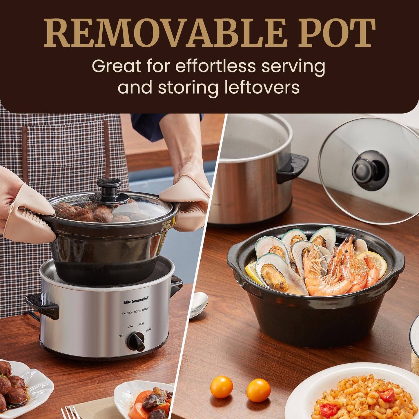 2 Quart Elite Gourmet Electric Slow Cooker