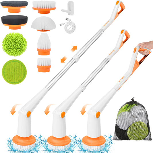 Cordless Electric Spin Scrubber with 8 Brush Heads