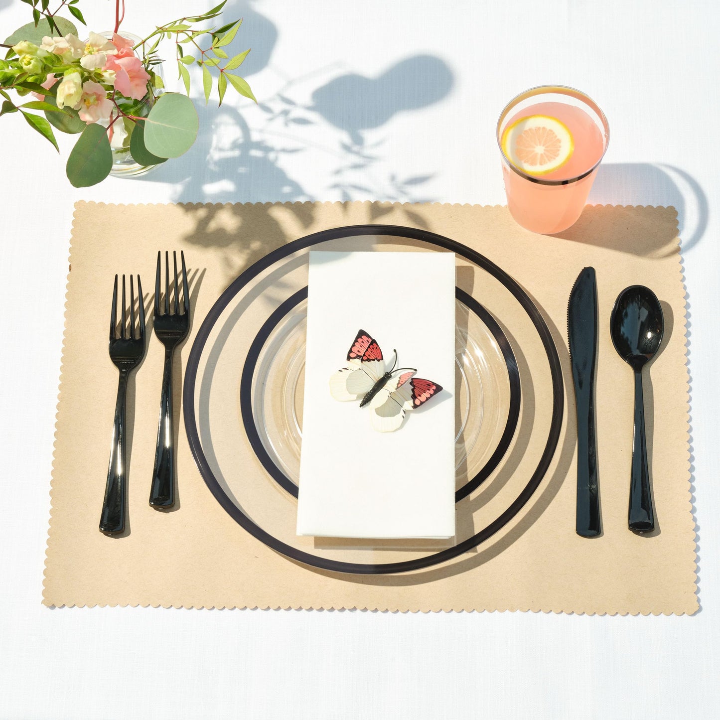 400 Pcs By Madee Heavyweight Elegant Disposable Dinnerware Set