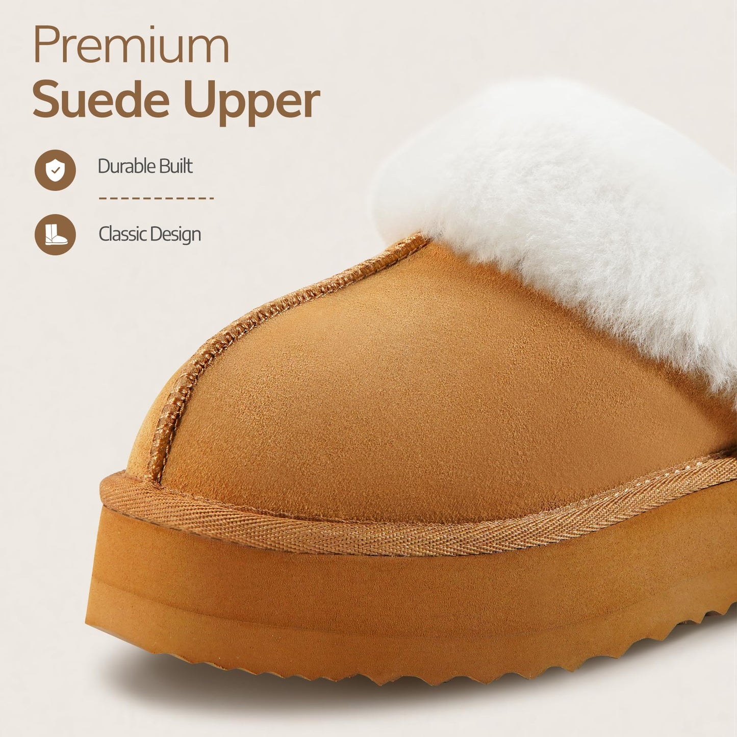 Women’s Sheepskin Platform Slippers by WaySoft