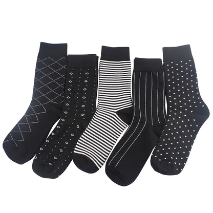 TOEJYJ Mens Fun Dress Socks, Pattern Funny Casual Socks Pack, Colorful Striped Cotton Novelty Socks Size 10-13 (S015)