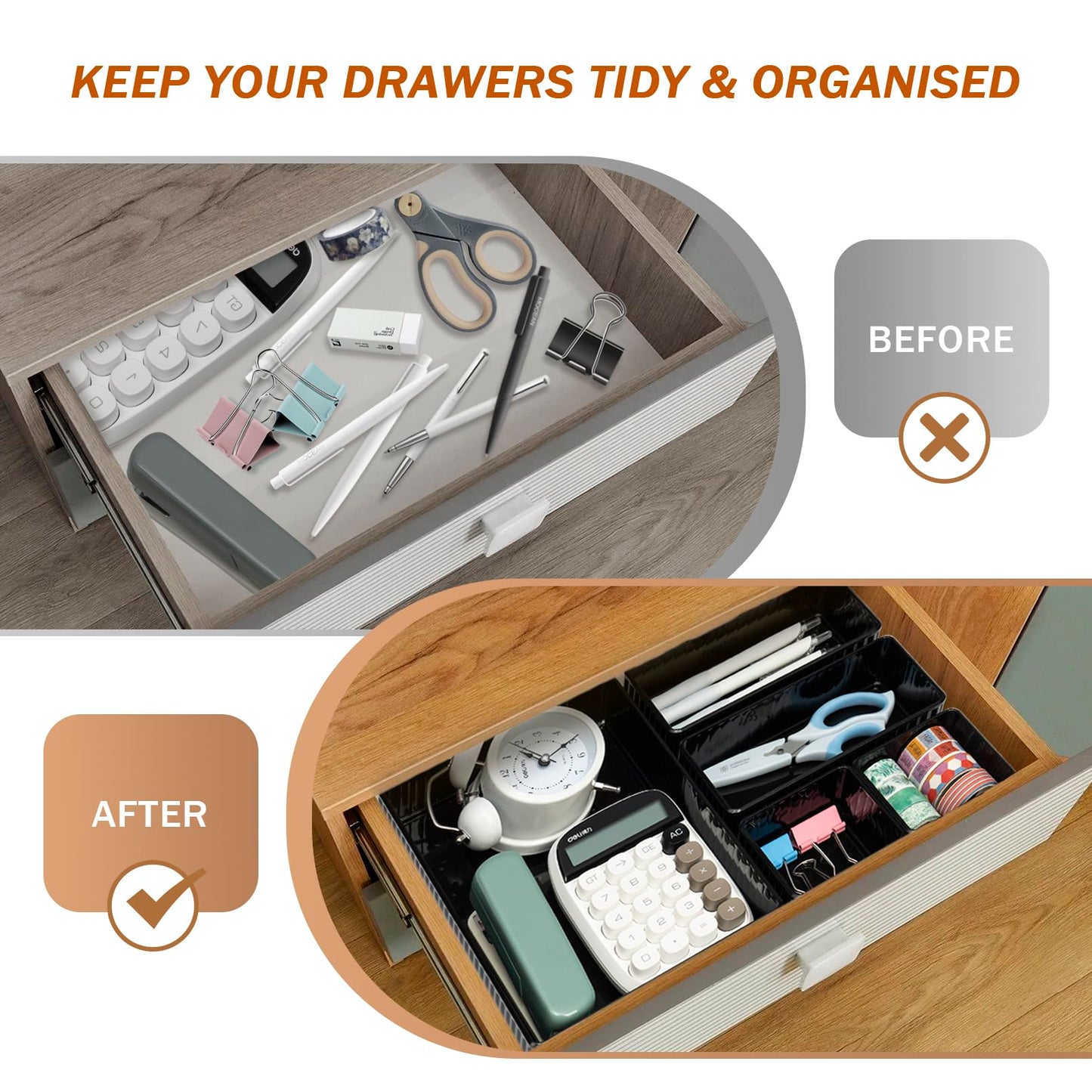 MOSA BEAR 6-Piece Drawer Organizer Set