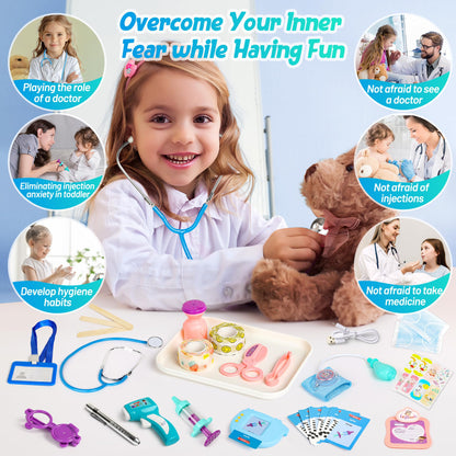 Kids Doctor Kit Play Set with Flash Cards