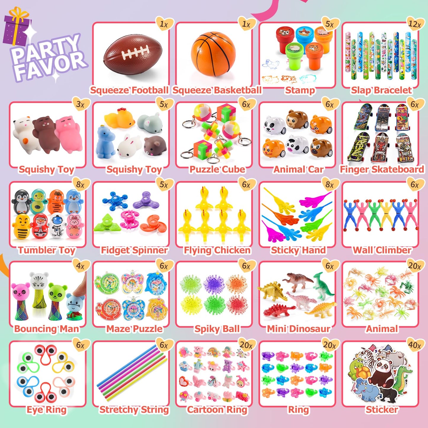 Party Favor Goodie Bags for Kids - Bulk Set