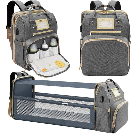 Lenski Diaper Bag Backpack with USB Charging