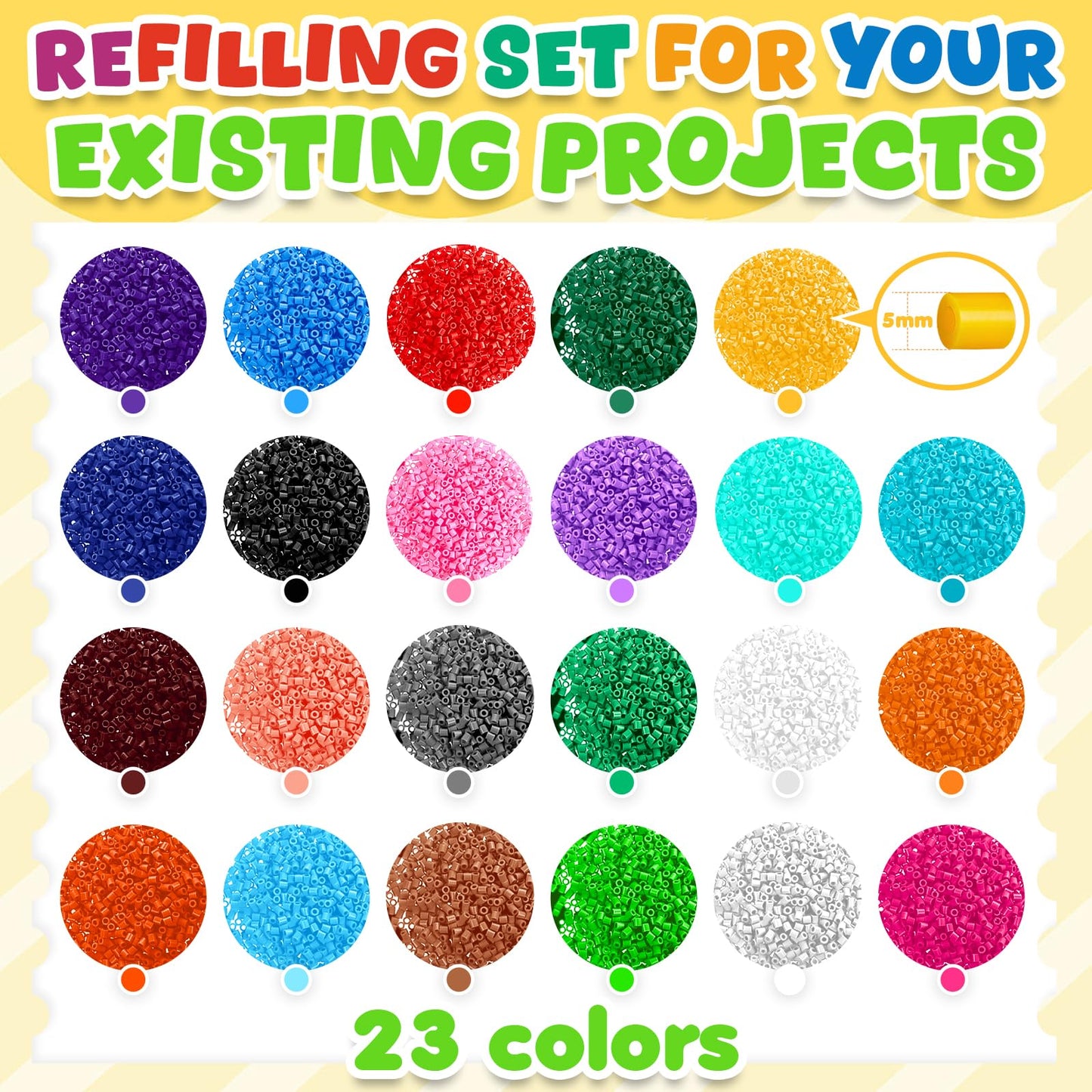 23000+ Fuse Beads Kit with Pegboards and Patterns