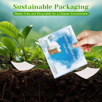 Laundry Detergent Sheets - Laundry Sheets Detergent Eco-friendly No Plastic Recyclable Packaging,Washing Detergent Soap Strips for Home Dorm Travel Camping (L, 32 Load)