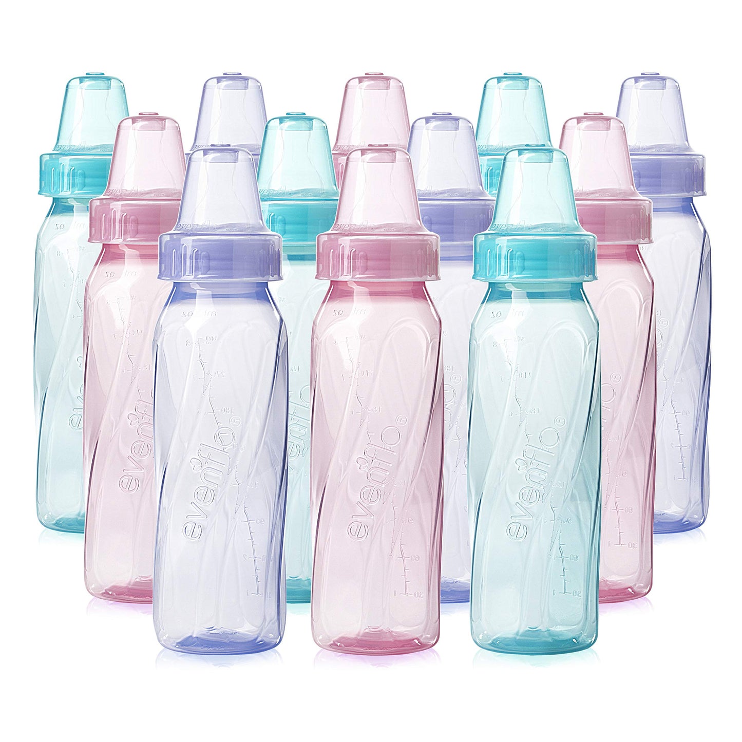 Evenflo Feeding Tinted Baby Bottles 8oz, 12 Pack