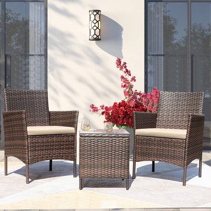 3-Piece Greesum Patio Furniture Set with Cushions