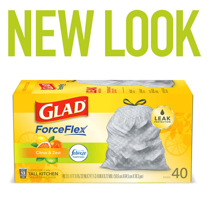 40 Count Glad ForceFlex Kitchen Trash Bags