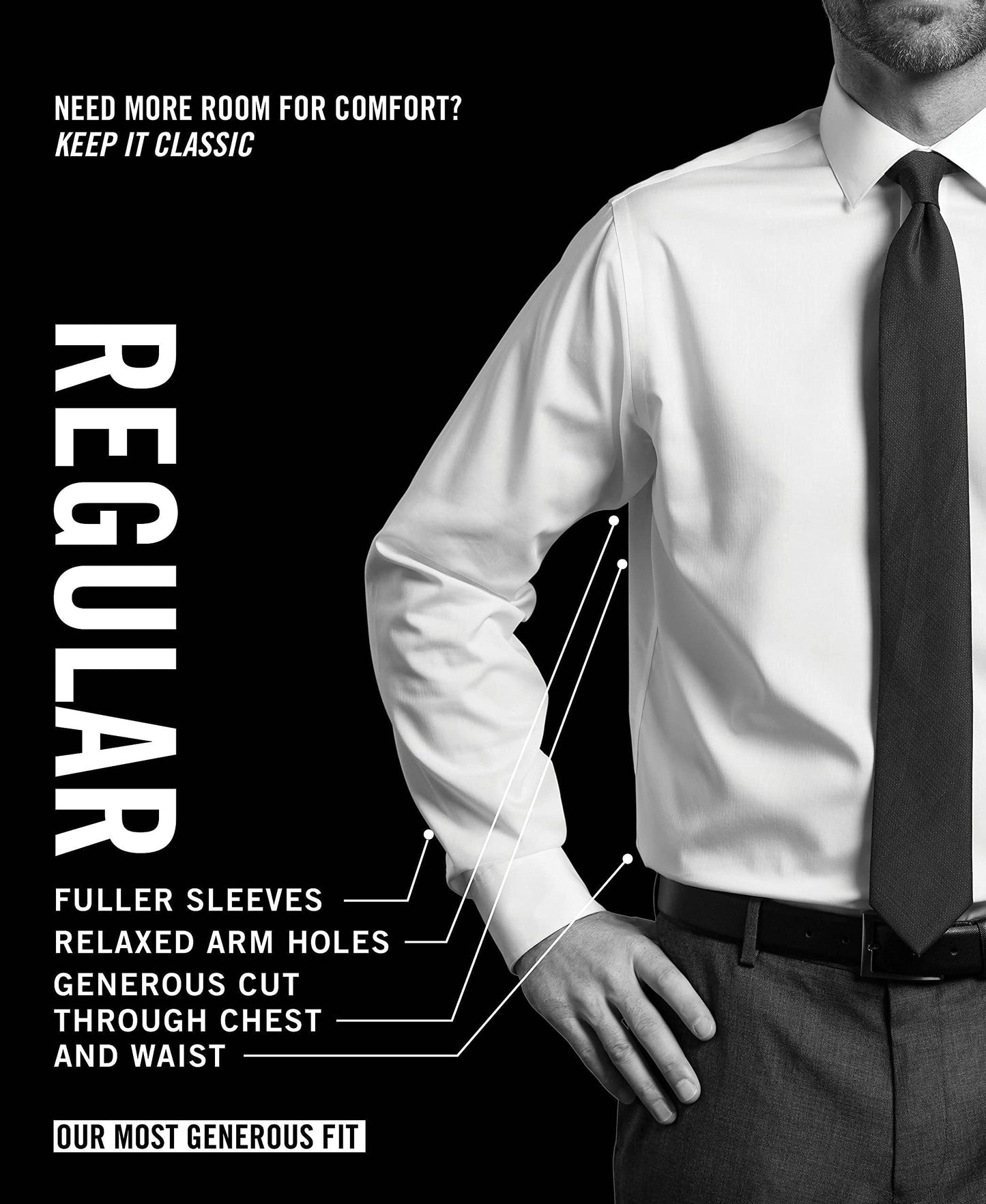Van Heusen Men's Dress Shirt Regular Fit