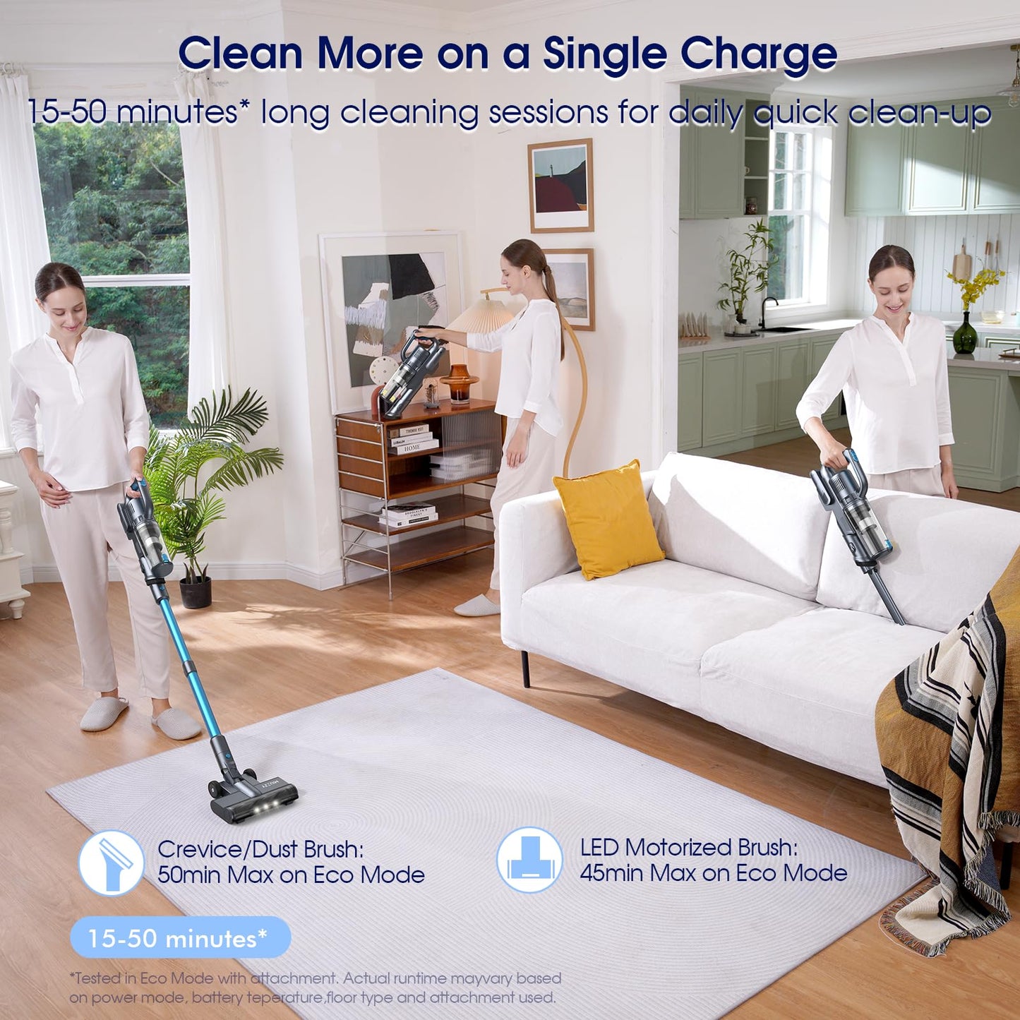 MIUZZY Cordless Vacuum Cleaner with Powerful Suction