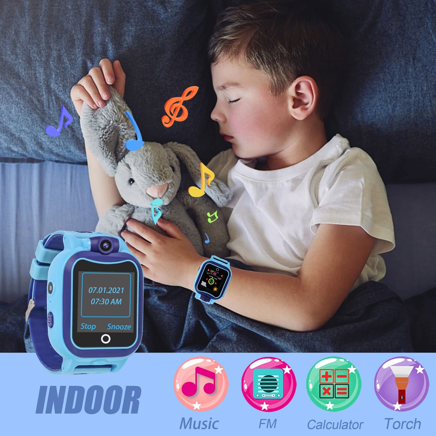 Rindol Kids Watch for Boy Toys for 5-8 Year Old Boys Touchscreen Toddler Watch MP3 Music Player Toy Christmast Gifts for Kids Age 6 7 8 9