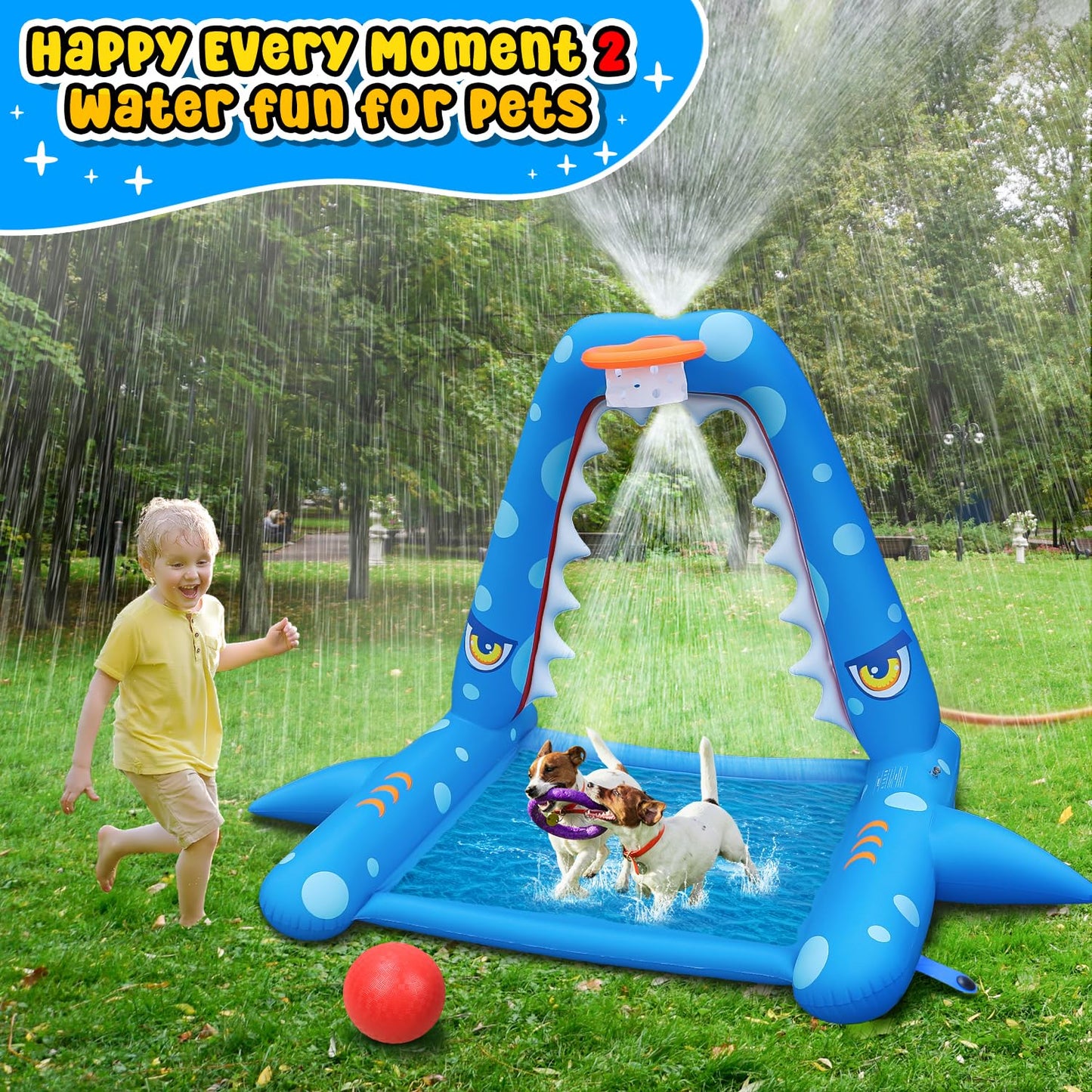 Giant Inflatable Shark Splash Pad for Kids