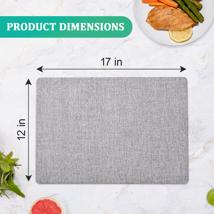 6 Faux Leather Placemats for Dining Table