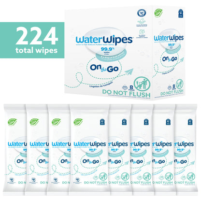 224 Count WaterWipes Travel Skin Refreshing Wipes