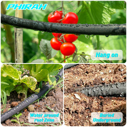 PHIRAH 100FT Drip Irrigation Soaker Hose
