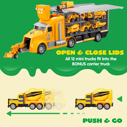 JOYIN 25-in-1 Construction Truck Toy Set