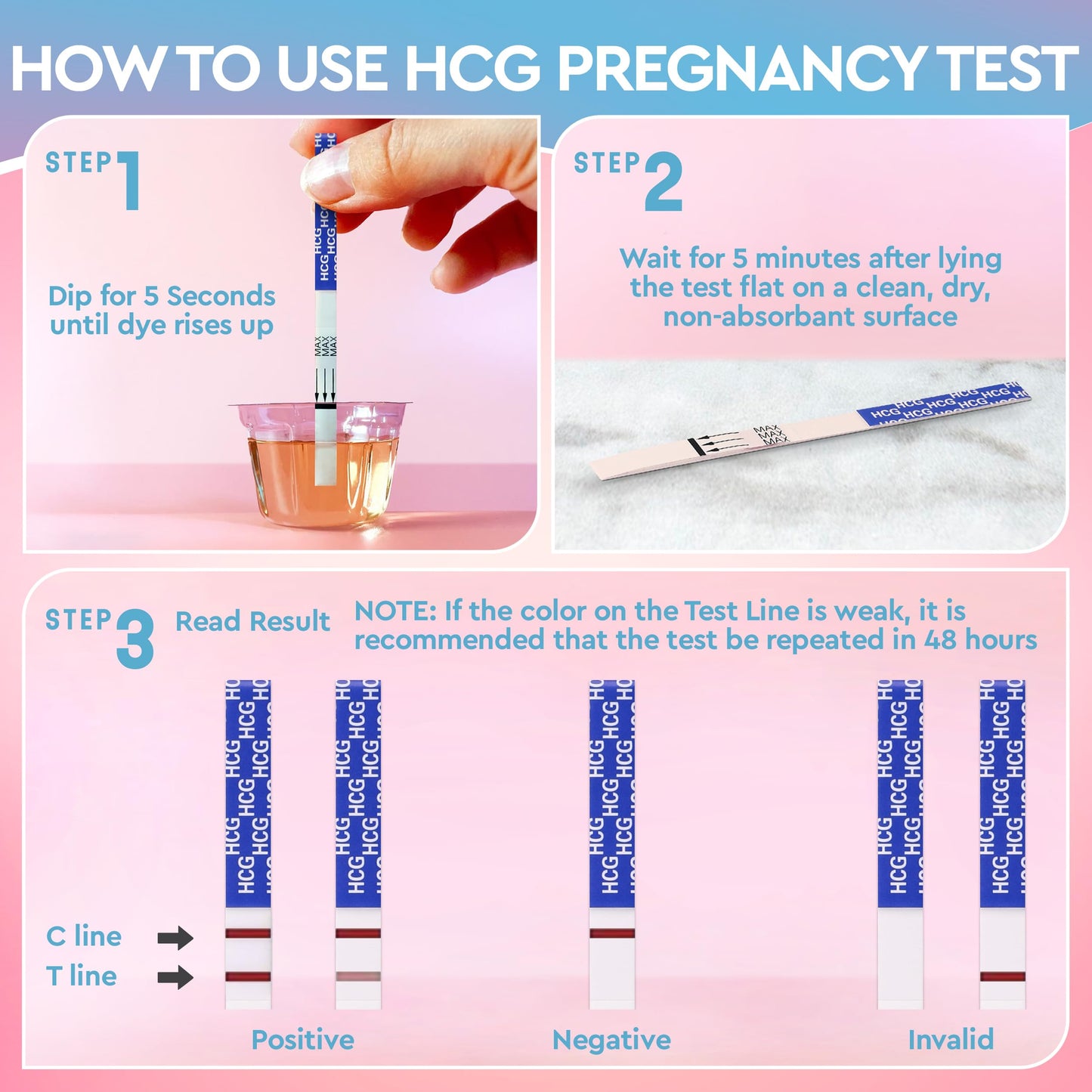 Pelvana 40 HCG Pregnancy Test Strips Value Pack