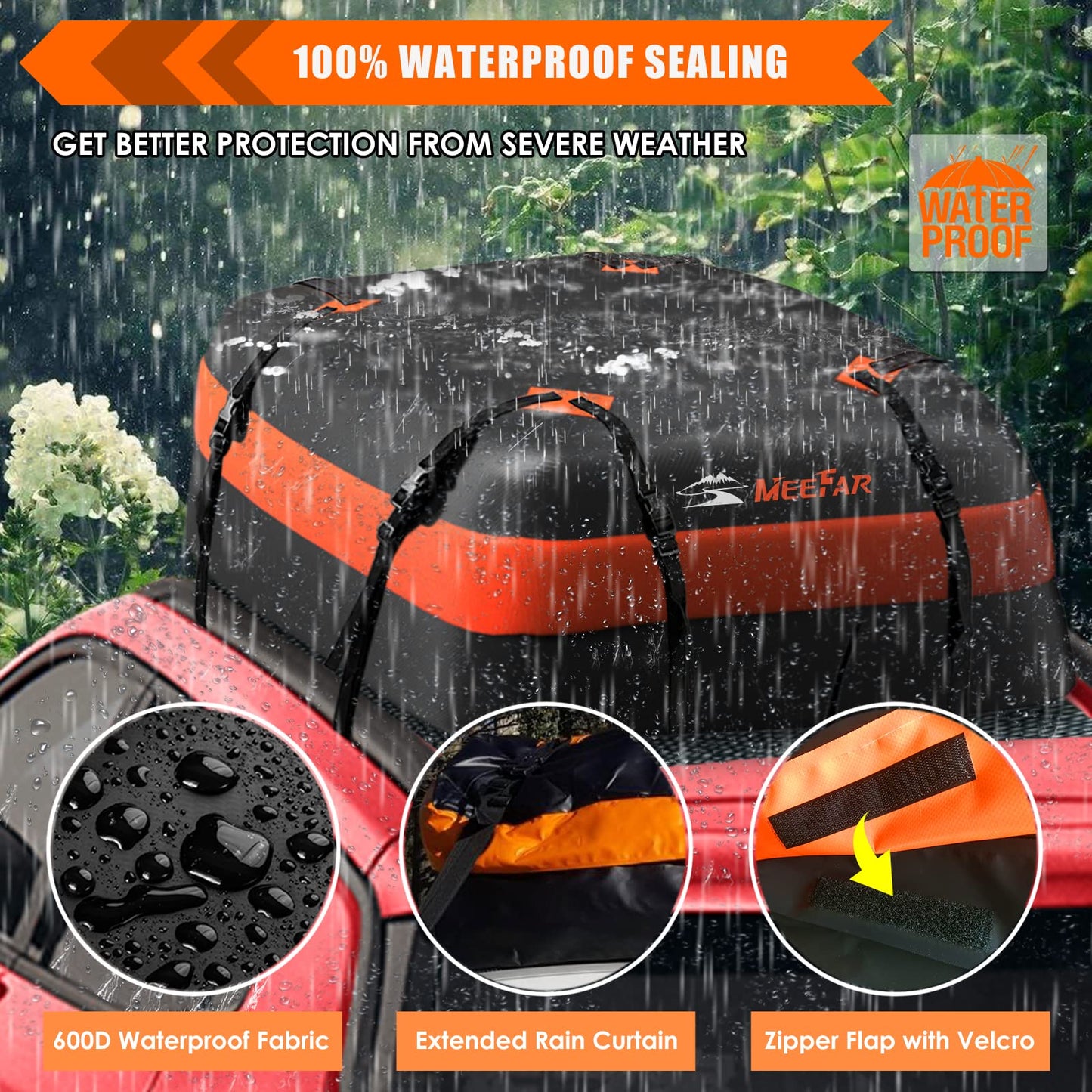 MeeFar Waterproof Car Roof Cargo Carrier Bag
